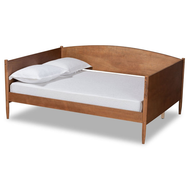 Baxton Studio Baxton Studio Veles Mid-Century Daybed with Trundle, Ash Walnut Finish, Stylish & Functional Design MG0016-Walnut-Daybed-Full