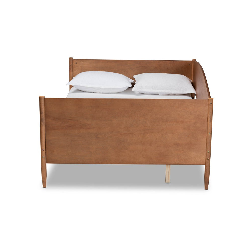 Baxton Studio Baxton Studio Veles Mid-Century Daybed with Trundle, Ash Walnut Finish, Stylish & Functional Design MG0016-Walnut-Daybed-Full