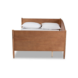 Baxton Studio Baxton Studio Veles Mid-Century Daybed with Trundle, Ash Walnut Finish, Stylish & Functional Design MG0016-Walnut-Daybed-Full