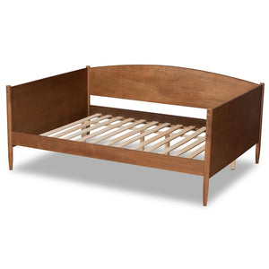 Baxton Studio Baxton Studio Veles Mid-Century Daybed with Trundle, Ash Walnut Finish, Stylish & Functional Design MG0016-Walnut-Daybed-Full