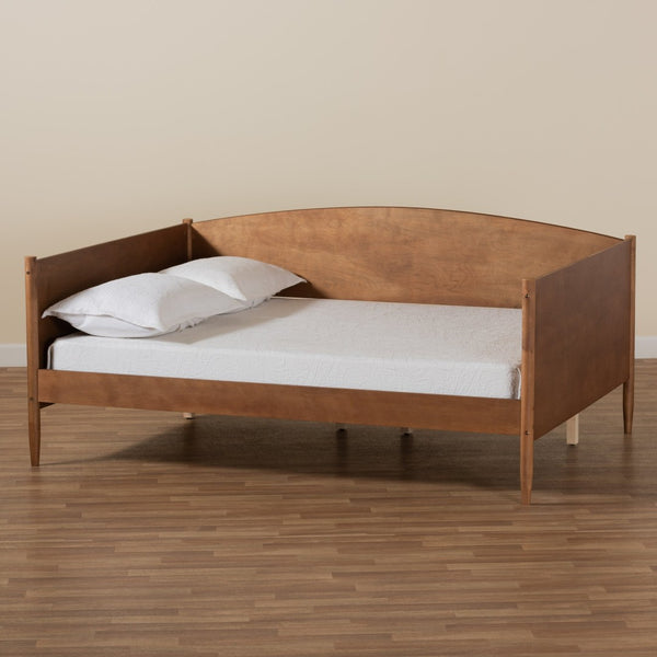 Baxton Studio Baxton Studio Veles Mid-Century Daybed with Trundle, Ash Walnut Finish, Stylish & Functional Design MG0016-Walnut-Daybed-Full