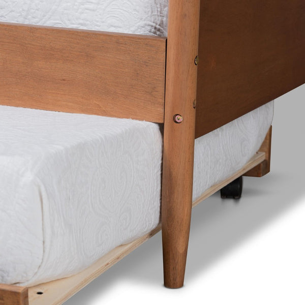 Baxton Studio Baxton Studio Veles Mid-Century Full Size Daybed with Trundle - Stylish Ash Walnut, Space-Saving Comfort MG0016-Ash Walnut-Full Daybed with Trundle