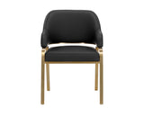 Malachi Dining Armchair - Gold, Cantina Black 111750  Sunpan