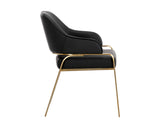 Malachi Dining Armchair - Gold, Cantina Black 111750  Sunpan