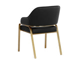 Malachi Dining Armchair - Gold, Cantina Black 111750  Sunpan