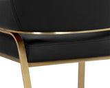 Malachi Dining Armchair - Gold, Cantina Black 111750  Sunpan