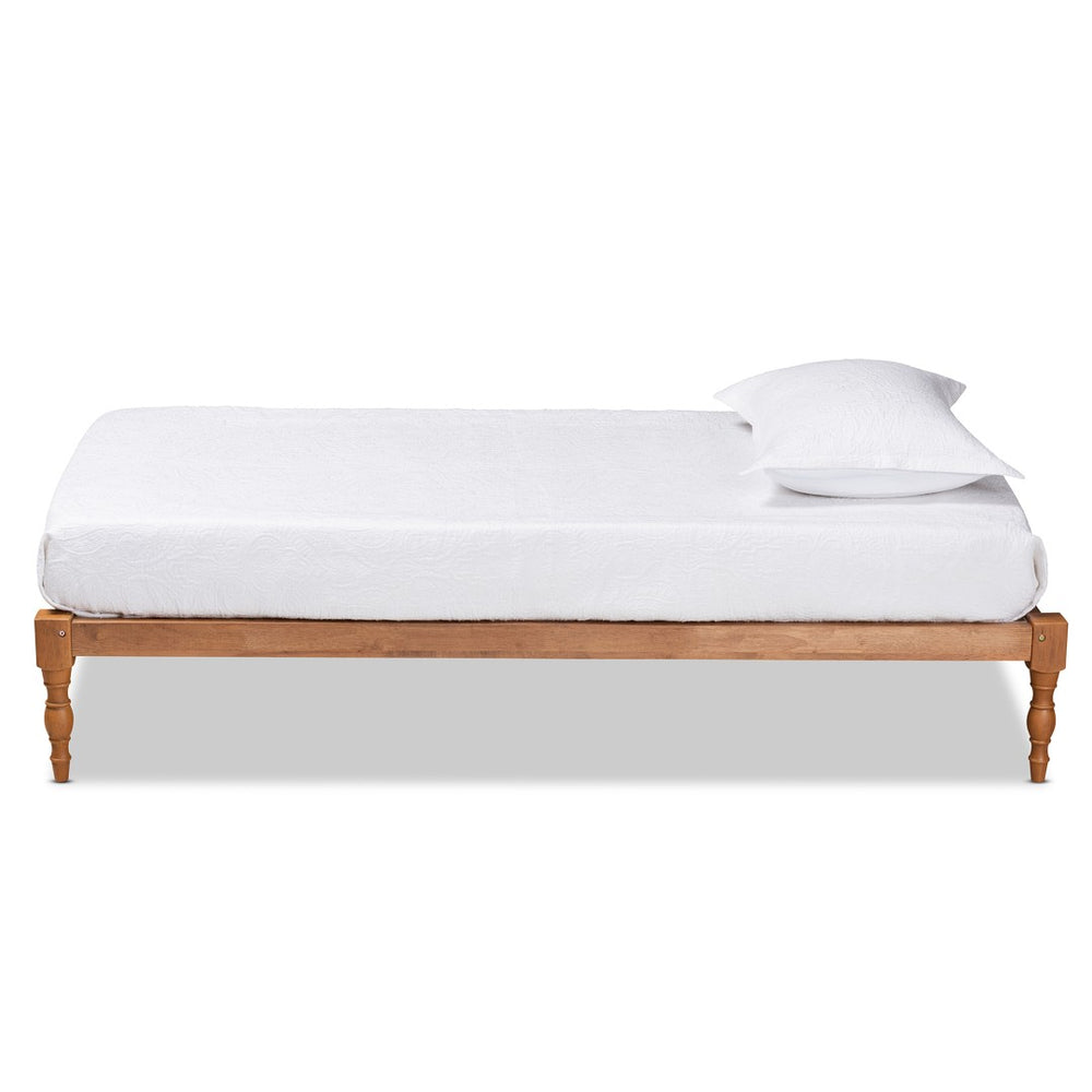 Baxton Studio Baxton Iseline Twin Size Platform Bed Frame in Walnut Brown - Modern Design with Durable Support MG0001-Ash Walnut-Twin