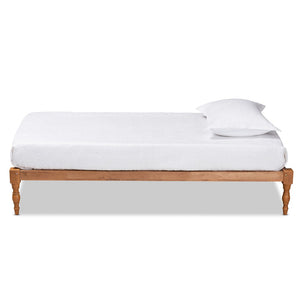 Baxton Studio Baxton Iseline Twin Size Platform Bed Frame in Walnut Brown - Modern Design with Durable Support MG0001-Ash Walnut-Twin