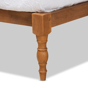 Baxton Studio Baxton Iseline Twin Size Platform Bed Frame in Walnut Brown - Modern Design with Durable Support MG0001-Ash Walnut-Twin