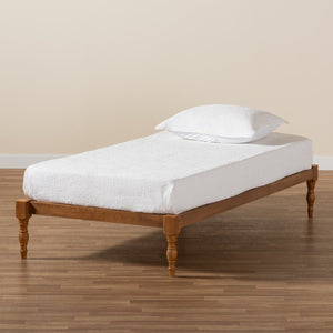 Baxton Studio Baxton Iseline Twin Size Platform Bed Frame in Walnut Brown - Modern Design with Durable Support MG0001-Ash Walnut-Twin