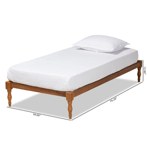 Baxton Studio Baxton Iseline Twin Size Platform Bed Frame in Walnut Brown - Modern Design with Durable Support MG0001-Ash Walnut-Twin