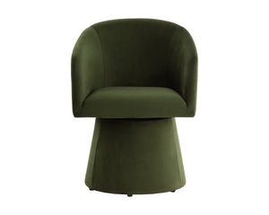Sunpan Etta Fully Upholstered Swivel Dining Armchair for Modern and Transitional Spaces 111767V
