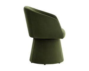 Sunpan Etta Fully Upholstered Swivel Dining Armchair for Modern and Transitional Spaces 111767V