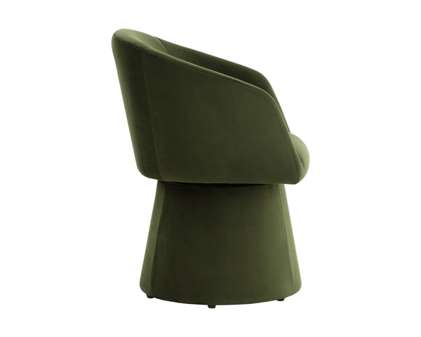 Sunpan Etta Fully Upholstered Swivel Dining Armchair for Modern and Transitional Spaces 111767V