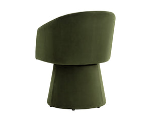 Sunpan Etta Fully Upholstered Swivel Dining Armchair for Modern and Transitional Spaces 111767V