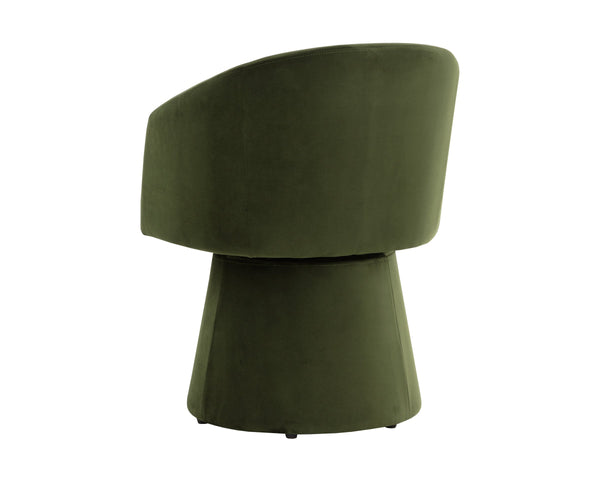 Sunpan Etta Fully Upholstered Swivel Dining Armchair for Modern and Transitional Spaces 111767V