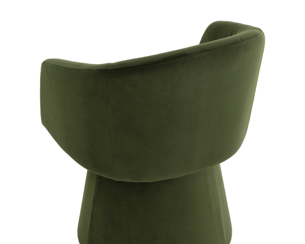 Sunpan Etta Fully Upholstered Swivel Dining Armchair for Modern and Transitional Spaces 111767V