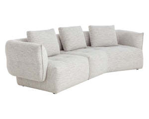Sunpan Emmeline Asymmetrical Boucle Sofa Modular Merino Cotton Two Piece Living Room 111773V