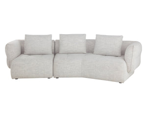Sunpan Emmeline Asymmetrical Boucle Sofa Modular Merino Cotton Two Piece Living Room 111773V