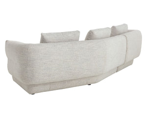 Sunpan Emmeline Asymmetrical Boucle Sofa Modular Merino Cotton Two Piece Living Room 111773V
