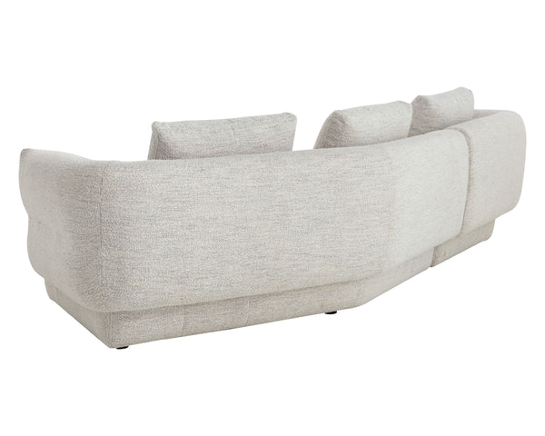 Sunpan Emmeline Asymmetrical Boucle Sofa Modular Merino Cotton Two Piece Living Room 111773V