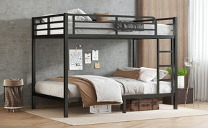 English Elm Metal Full Xl Over Full Xl Bunk Bed – Durable, Space-Saving Design For Teens & Adults, Noise-Free Sleep W1580S00202