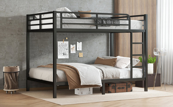 English Elm Metal Full Xl Over Full Xl Bunk Bed – Durable, Space-Saving Design For Teens & Adults, Noise-Free Sleep W1580S00202