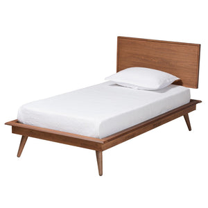 Baxton Studio Baxton Studio Mid-Century Modern Bedroom Set with Walnut Finish, Rattan Accents & Ample Storage Melora Twin 5-Piece MG0004-Ash Walnut-Twin 5PC Bedroom Set