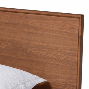 Baxton Studio Baxton Studio Mid-Century Modern Walnut Brown Wood and Rattan Bedroom Set for Stylish Sleep Spaces Melora Twin MG0004-Ash Walnut-Twin 4PC Bedroom Set