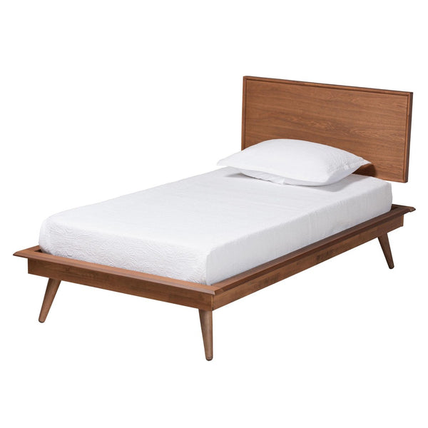 Baxton Studio Baxton Studio Mid-Century Modern Walnut Brown Wood and Rattan Bedroom Set for Stylish Sleep Spaces Melora Twin 3-Piece MG0004-Ash Walnut-Twin 3PC Bedroom Set