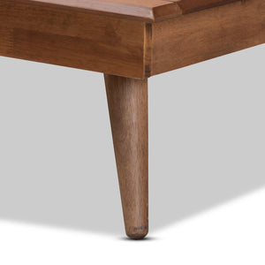 Baxton Studio Baxton Studio Karine Twin Platform Bed - Mid-Century Modern Walnut Finish, No Box Spring Needed! MG0004-Ash Walnut-Twin