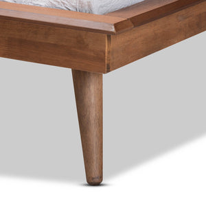 Baxton Studio Baxton Studio Karine Twin Platform Bed Frame - Mid-Century Modern Walnut Wood, Stylish & Compact Design MG0004-Ash Walnut-Twin-Frame