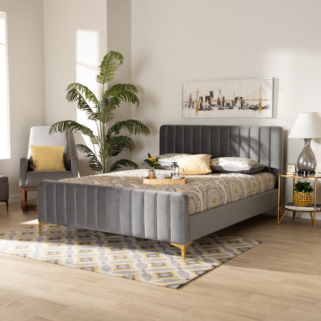 Baxton Studio Nami Upholstered Platform Bed
