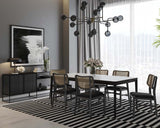 Annex Dining Chair - Set of 2 - Black, Abbington Black / Natural 111842  Sunpan