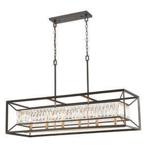 Starlight 42'' Wide 6-Light Linear Chandelier - Charcoal 11186/6 Elk Lighting