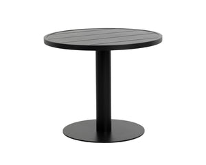 Sunpan Merano Round Outdoor Bistro Table Powder Coated Aluminum Slatted Patio Dining 111867V
