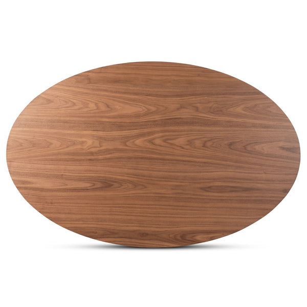 Baxton Studio Baxton Studio Mid-Century Oval Dining Table in Walnut Brown - Elegant & Durable Seating for 6 Monte-Walnut-Oval-DT