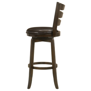 English Elm Fenster Dark Brown Wood Pub Height Swivel Bar Chair - Classic Design With Comfortable 360° Rotation B062P299938