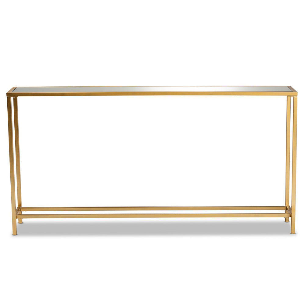 Baxton Studio Baxton Studio Alessa Glam Gold Metal Mirrored Glass Console Table - Modern Elegance for Any Space JY20A254-Gold-Console