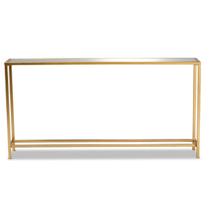 Baxton Studio Baxton Studio Alessa Glam Gold Metal Mirrored Glass Console Table - Modern Elegance for Any Space JY20A254-Gold-Console
