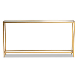 Baxton Studio Baxton Studio Alessa Glam Gold Metal Mirrored Glass Console Table - Modern Elegance for Any Space JY20A254-Gold-Console