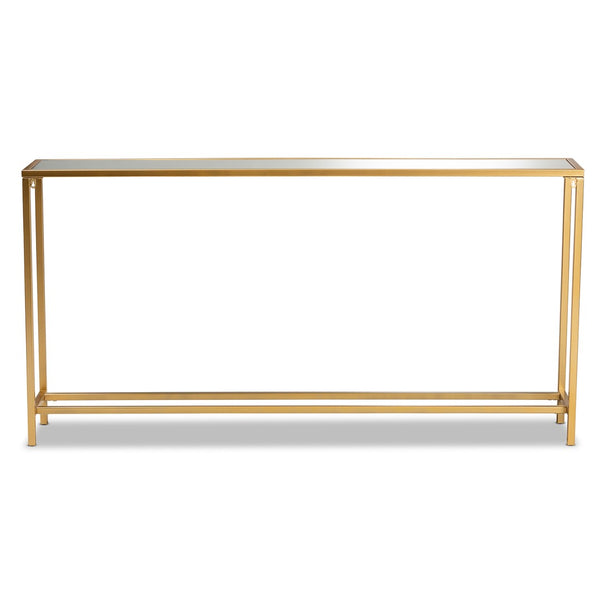 Baxton Studio Baxton Studio Alessa Glam Gold Metal Mirrored Glass Console Table - Modern Elegance for Any Space JY20A254-Gold-Console