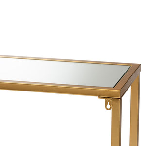 Baxton Studio Baxton Studio Alessa Glam Gold Metal Mirrored Glass Console Table - Modern Elegance for Any Space JY20A254-Gold-Console