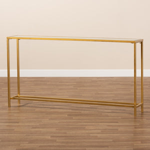 Baxton Studio Baxton Studio Alessa Glam Gold Metal Mirrored Glass Console Table - Modern Elegance for Any Space JY20A254-Gold-Console