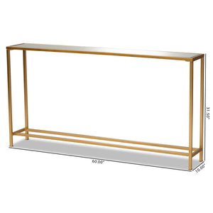 Baxton Studio Baxton Studio Alessa Glam Gold Metal Mirrored Glass Console Table - Modern Elegance for Any Space JY20A254-Gold-Console