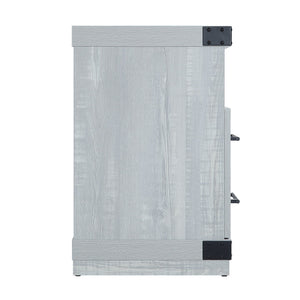 English Elm Richmond 60" TV Stand with Steel Corner Plates, Full-Extension Drawers & Cable Management in Textured Finish Grey B365P398319