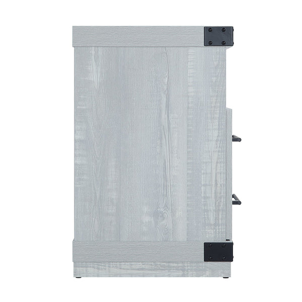 English Elm Richmond 60" TV Stand with Steel Corner Plates, Full-Extension Drawers & Cable Management in Textured Finish Grey B365P398319