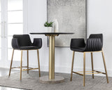 Lucano Counter Stool - Gold, Bravo Black 111931  Sunpan