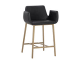 Lucano Counter Stool - Gold, Bravo Black 111931  Sunpan