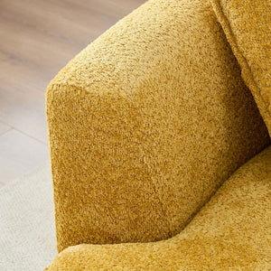 English Elm Oversized Boucle Curved Sectional Sofa with Left Chaise Modern Living Room Couch W876S00320